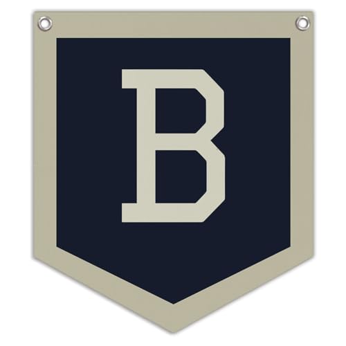 Image of Lacama Toddler Boys Room Decor Name Pennant Flag, Personalized Baby Gifts，Vintage Baby Boy Nursery Wall Art,Baby Boy Gifts, Name Sign for Toddler Bedroom Playroom Kidsroom,Letter B 12x14 in