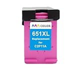 Cartuccia d'inchiostro rigenerata per 651 651XL compatibile con stampante Deskjet Ink Advantage 5575 5645 OfficeJet 202 202c 250 252(1Pack Color)