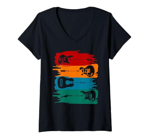 Mujer Una sinfonía de guitarras icónicas Camiseta Cuello V