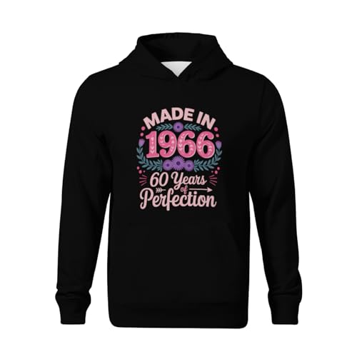 Kids Made in 1966 60 Years of Perfection - 60th Birthday Boys Girls Lightweight Kangaroo Pocket Fleece Hoodies2