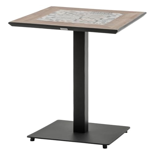 Hespéride - Table de Jardin Bistro Lambada céramique et Graphite 2 Places en Acier et céramique