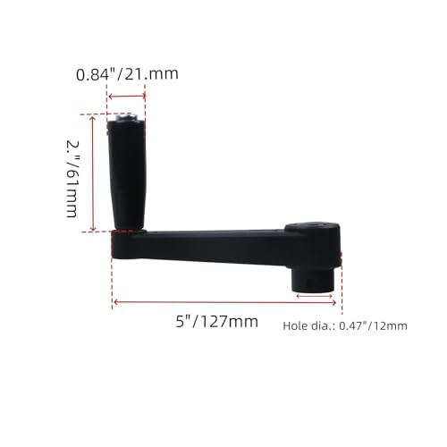 Image of 5-Inch Length Nylon Crank Handle Foldable Swivel Rocker Handle for Industrial Machine Tools or Other Equipments, Hole Diameter 12mm