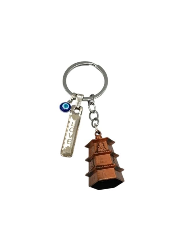 Image of Classic Antique Tibetan Temple Bell Shaped Keyring for Gift Gaurdian bell for Car Bike Bags Metal Key ring Key Chain Bag Charm Gift