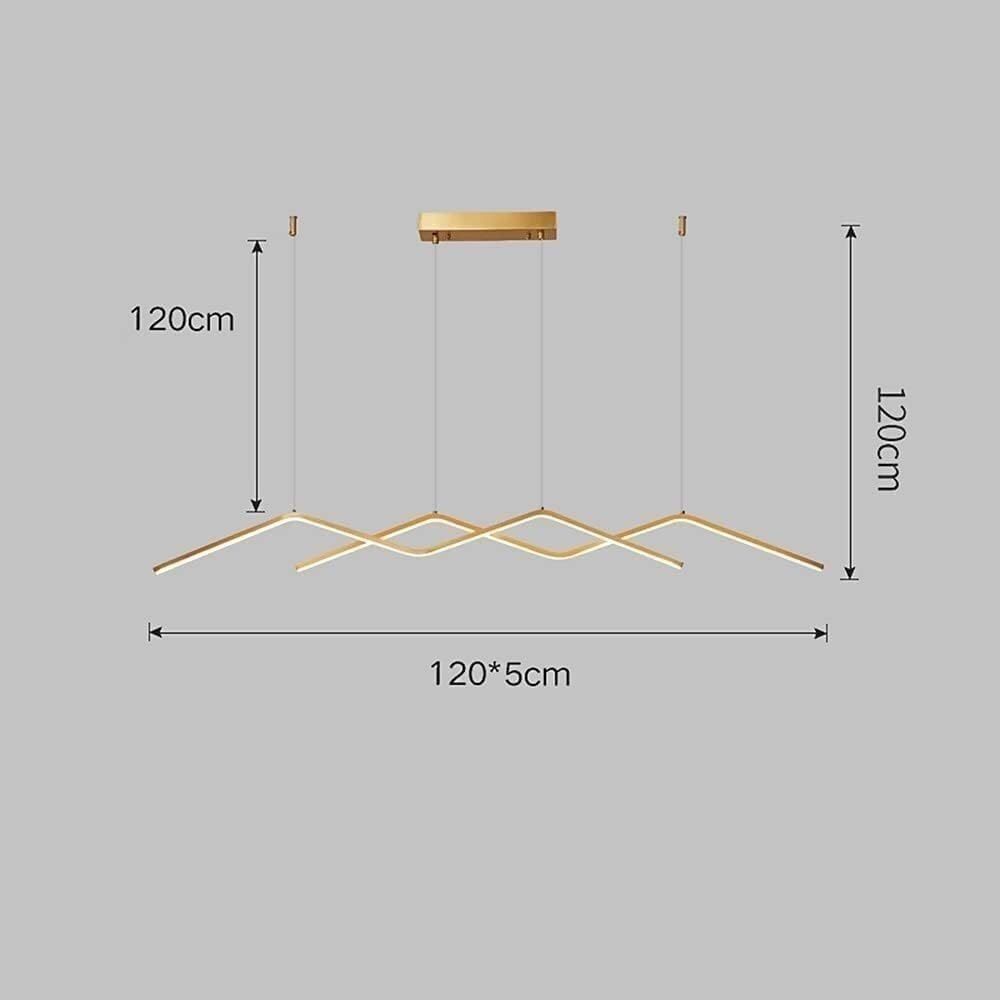 Nowoczesna, prosta lampa wisząca LED, liniowa, mosiężna, miedziana, długa lampa do zawieszenia, dekoracja domu, minimalistyczna lampa
