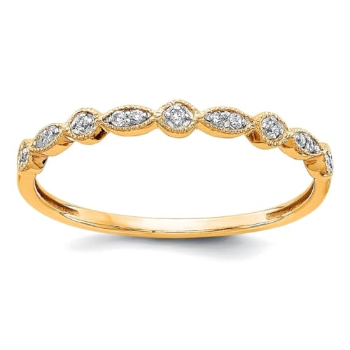 Bague or jaune diamant 2mm cadeau idéal femme taille 6.75 pour célébrer l'amour