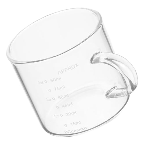 POPETPOP Vaso Medidor de Vidrio Borosilicato con Resistente al Calor Taza para Leche y Espresso Ligero y Fácil de Limpiar para Café y Bebidas Casa o Cafetería