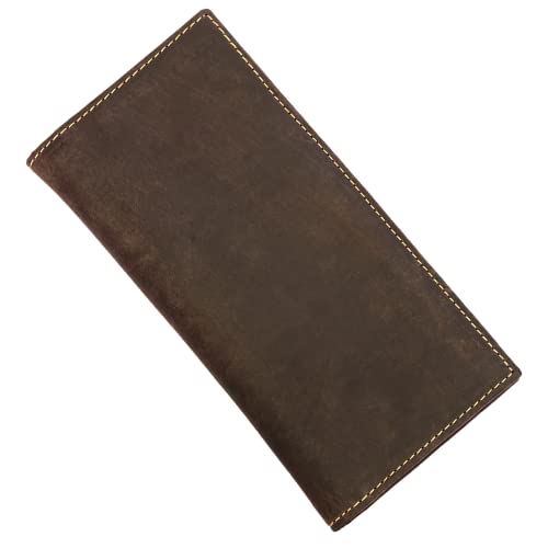 ELIZO Men's Genuine Leather Long Wallet - RFID Blocking Rodeo Checkbook Wallet | Slim Western Bifold Wallet with 16 Card Slots, ID Window | Top Grain Leather Cowboy Wallet4