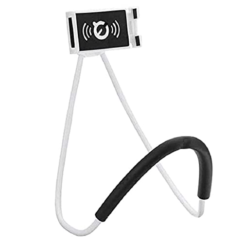 Universel Support de Téléphone Portable,Flexible Portable Chaîne de téléphone portable Stand ,Accrochant sur le support de bâti de portable de cou ,Pour les appareils mobiles 4-7.3 pouces (blanc) Cover