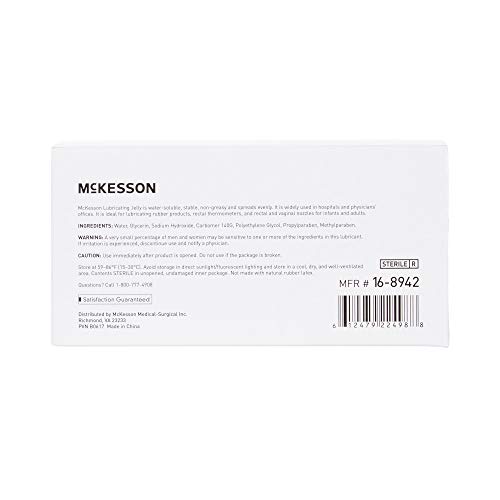 Mckesson Lubricating Jelly, Sterile, Water Soluble, Unscented, Greaseless, Individual Packet, 144 Count, 1 Pack #TOP1