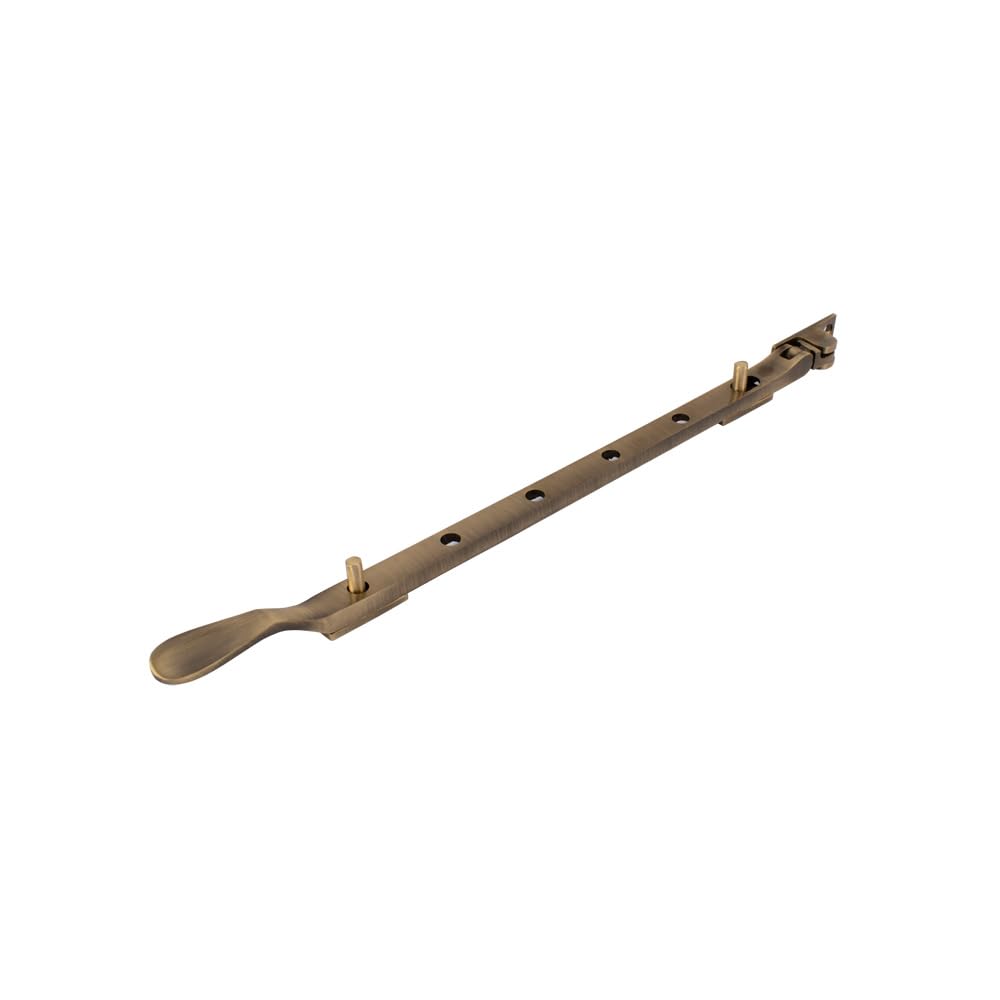 Dart Light Victorian Spoon Brass Window Stay 12" (300mm) - Antique Brass