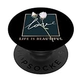#lele love t-shirt life is beautiful Hoodie Modern Flowers PopSockets PopGrip Adhesivo