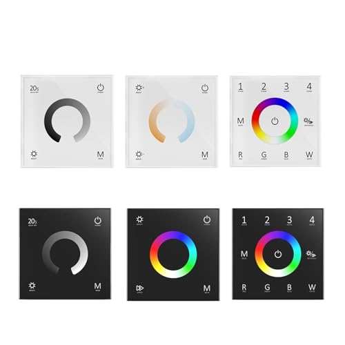 Controlador LED de panel tactil vidrio templado de alta gama para regular tiras 12V 24V 2