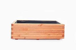 Mega Holz Pflanzkübel Kiefer Blumentopf, Blumenkübel 120 x 40 cm Farbton Pinie, Wetterfest,Innen- und Außenbereich, Witterungsbeständig perfekt für Garten, Balkon und Terrasse