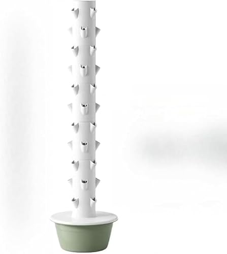 AZIEBAY 水耕栽培タワーガーデン植栽システム、タイマー付き垂直ガーデンプランター、ウォーターポンプ、アダプター、ネットポット付き、多目的、多機能、大容量、便利、コンパクト、マルチシーン使用、品質を保証、安心してご購入いただけます。