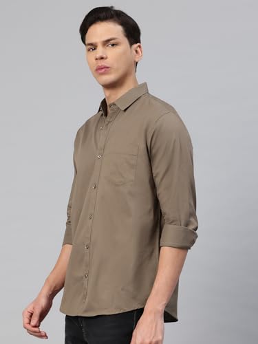 Image of Majestic Man Men's Cotton Slim Fit Solid Casual Shirt
