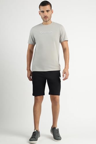 Image of Reebok Men's Cotton-Lycra Blend T-Shirt - 4-Way Stretch Smooth Smooth Round Neck Half Sleeve Tee for Men | Casual Tshirt for Men Stretchable Tshirt