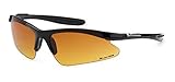 Xloop HD Polycarbonate Men Women Half Frame Outdoor Sport Eyewear Sunglasses, Black