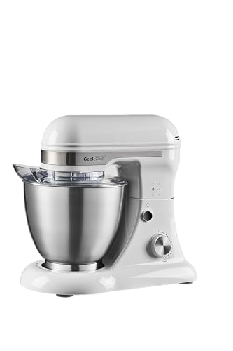 Image of Geek Chef 3-IN-1 Stand Mixer, 4.8QT, 12 Speeds Tilt-head Food Mixer with Dough Hook, Whisk, Beater and Digital Scale with App, Gray