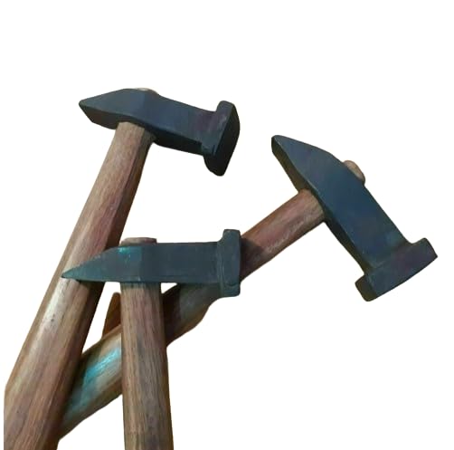 Marteau de forgeron lot de 3 outils en fer lourd avec manche en bois pour atelier