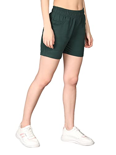 Image of CHKOKKO Women's Regular Cotton Regular Fit Plain Shorts for Women