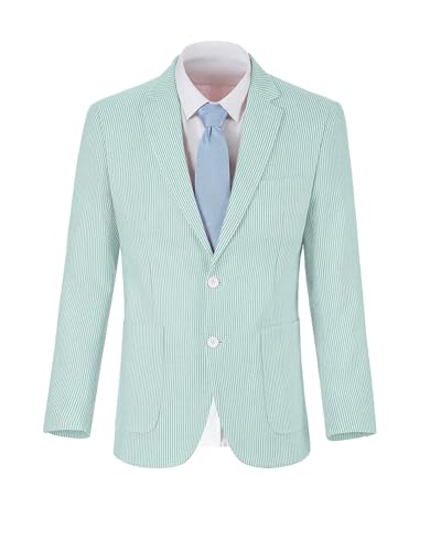 Bofan Seersucker Boys Suit Jackets Striped Blazer for Kid Boy Summer Beach Sports Coat Wedding Tuxedo Outfit