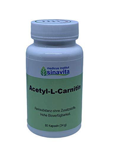 Acetyl-L-Carnithin, 500 mg., 60 Kps., Reinsubstanz ohne Zusatzstoffe, wirksame Formel, vegetarische Kapselhülle, deutsche Produktion