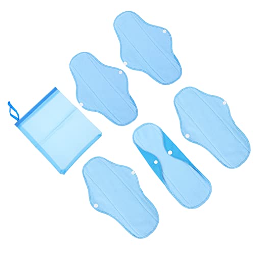 NIYANGLE 1 Juego Juego De Toallas Sanitarias Período Almohadilla Sanitaria Panty Liner Almohadilla Menstrual Panty Liner Compresas Menstruales Servilleta Sanitaria Azul Tela Pul