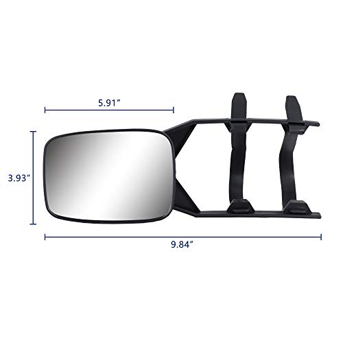 Clip On Towing Mirrors Extensions Adjustable Camper Mirrors 360 Degree Rotation Not Universal to All Models (2pcs) - Thumbnail 3