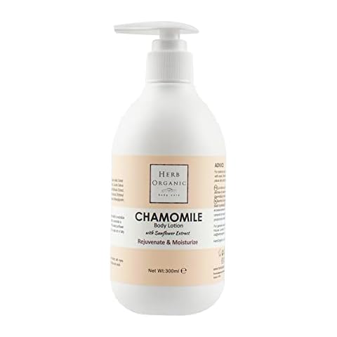 HerbOrganic Chamomile Skin Care Body Lotion For Acne and Dry Skin, Cucumber and Sunflower Extract, Beauty Body Lotion, Suitable to Sensitive Skin-300ml Cover