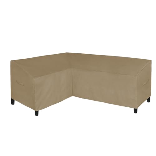 Image of Easy-Going Patio L-Shaped Sectional Sofa Cover, 58 inchX85 inch Waterproof Heavy Duty Outdoor Garden Furniture Cover (Left Facing, Camel)