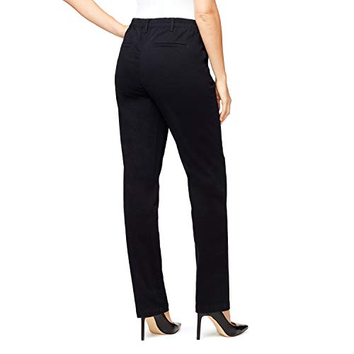 Gloria Vanderbilt Women's Rear Elastic High Waist Pleated Chino Pants3