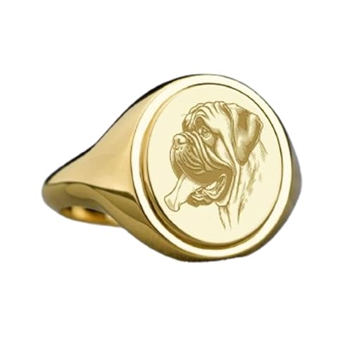 Bague Bullmastiff or et argent, un cadeau gravé plein de sens