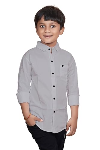 Image of Sky Pearl Boys Spread Collar Casual Full Sleeve Shirt