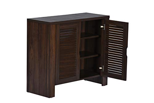Image of DeckUp Giona 2-Door Engineered Wood Shoe Rack (Walnut, Matte Finish)