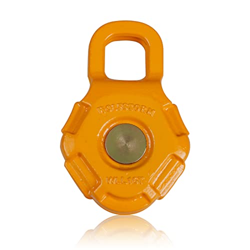 Wolfstorm 15T/ 33000Lb Winch Snatch Block Towing Pulley Blocks-35T/ 77000 Lb Maximum Break Strength, Heavy Duty Off-Road Recovery Accessory For Tractor, Truck, Atv & Utv (Orange) #TOP8