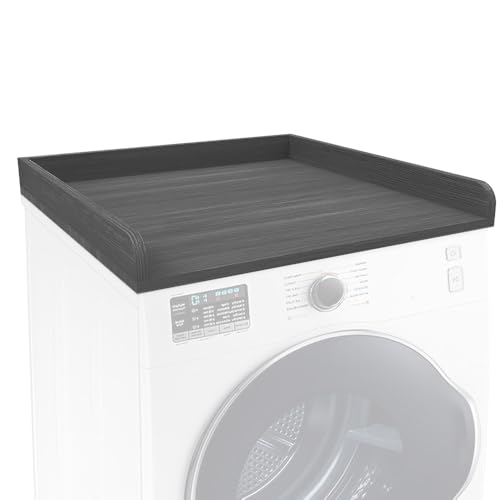 Image of Washer Dryer Countertop Only, 27.5 inch x 27.5 inch Laundry Room Countertop for Folding, Washer and Dryer Countertop Single with Non-Slip Pads, Easy Install Washer and Dryer Topper with Edge Rails Gray