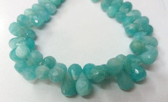 Amazonite facettée de 5x7mm à 7x9mm en rang de 8 pouces pour le montage de bijoux