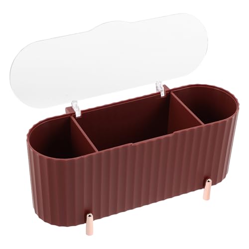 Sewroro Organizador de Compresas Higiénicas con Tapa Caja de Almacenamiento Multiusos para Maquillaje y Artículos de Aseo Diseño Compacto Color Rojo Rosado para Baño y Tocador