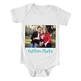 FastDeliveryTees Custom Photo Baby Onesie - Picture Print Infant One-piece Baby Bodysuits - White 0-3 M