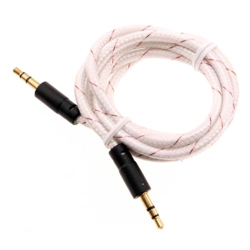 Cable Auxiliar 3.5mm Braided Blanco 1m miniatura 1