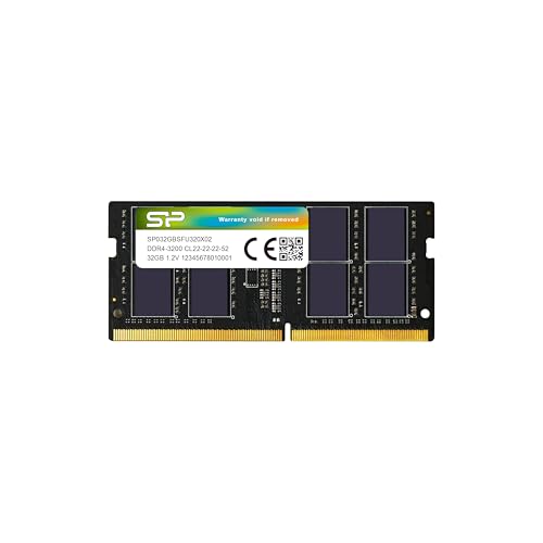 SP Silicon Power DDR4 32GB 3200MHz CL19 1.2V SODIMM Laptop Computer RAM Memory (SP032GBSFU320X02IN)