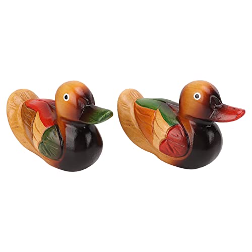 Statue de Canard Mandarin en Bois Sculpté Main : Décoration Intérieure Noble