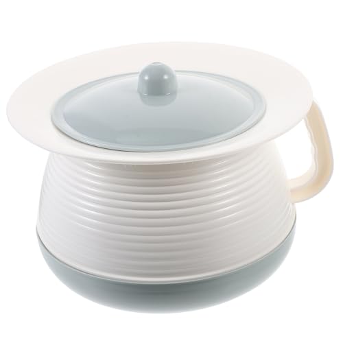 YOSADIER シープラスチック製スツールポット 持ち手付き蓋付き 便器 夜間用尿器 寝室用 携帯用小便器 家用 ベッドパネル 成人用
