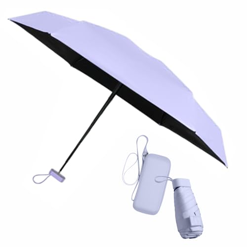 Image of Mini Travel Sun Umbrella for Purse With Case,Small Compact UV Umbrella Protection Sun,Lightweight Portable Parasol Windproof for Women Men Kids