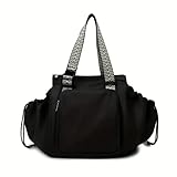 bergxperten AlltagsTasche Damen Shopper Tasche Groß – Elegante Handtasche & Umhängetasche für Arbeit, Uni, Reisen & Alltag – Leicht, Robust & Vielseitig(Schwarz)