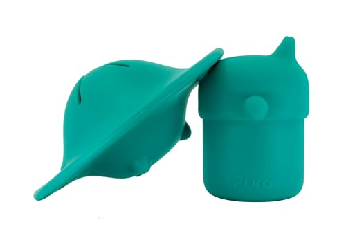 Pura my-my Silikon-Snackbehälter und Schnabeltasse, auslaufsicher, wiederverwendbar, lebensmittelechtes Silikon, plastikfrei, für Kinder, Kleinkinder, Babys und Kleinkinder