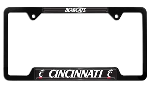 University of Cincinnati Bearcats Metal License Plate Frame (Bearcats (Black Frame))