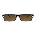 SA106 Mens Narrow Rectangular Plastic Powered Reader Lens Reading Sunglasses Brown 1.0