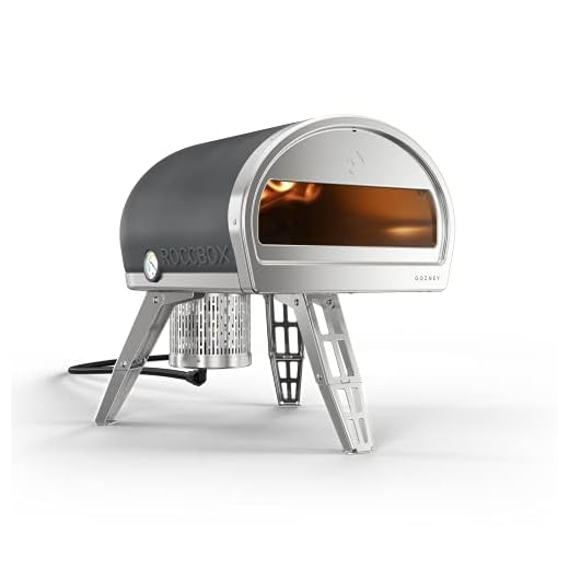 ROCCBOX Gozney Portable Outdoor Pizza Oven - Includes Professional Grade Pizza Peel, Built-In Thermometer and Safe Touch Silicone Jacket - Propane Gas Fired, With Rolling Wood Flame - Grey