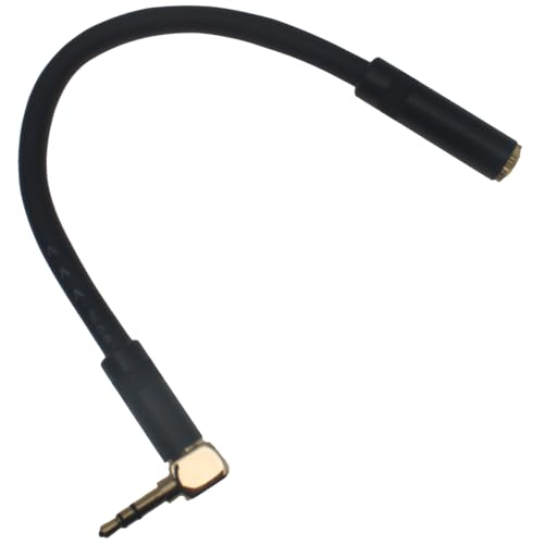 Adaptador de cable Jack 3.5mm macho a hembra ángulo recto miniatura 4